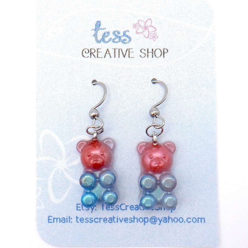 Small Resin Bears Earrings NEW